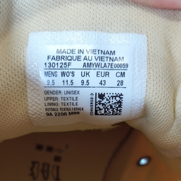 Converse All Star Yellow High-Top Sneakers , Women's 11.5 , Mens 9.5 - Picture 9 of 10